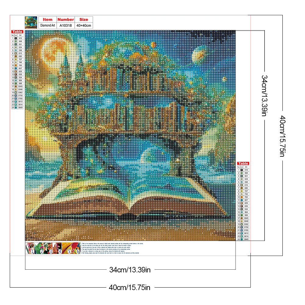 Magic Shelf In The Book - Full Round Drill Diamond Painting 40*40CM