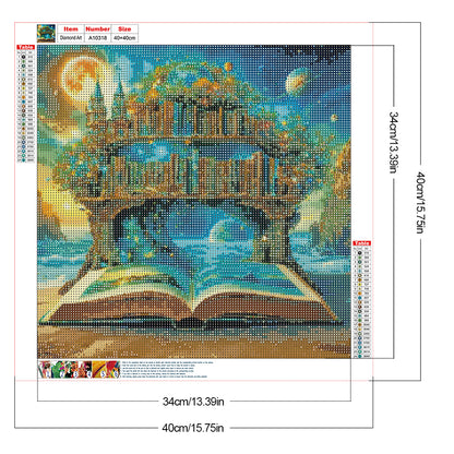 Magic Shelf In The Book - Full Round Drill Diamond Painting 40*40CM