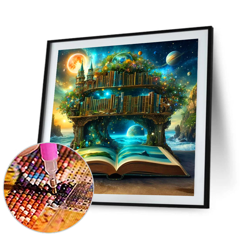 Magic Shelf In The Book - Full Round Drill Diamond Painting 40*40CM