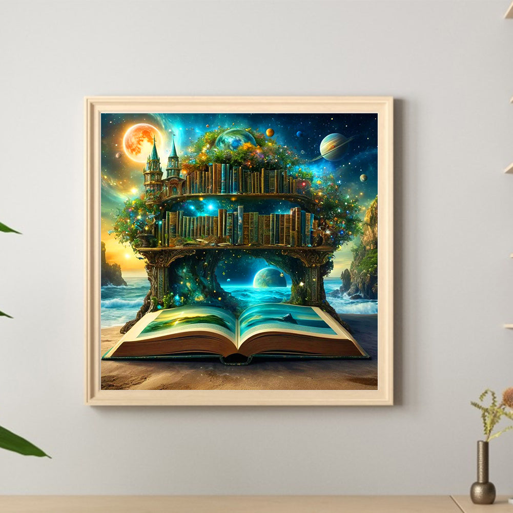 Magic Shelf In The Book - Full Round Drill Diamond Painting 40*40CM