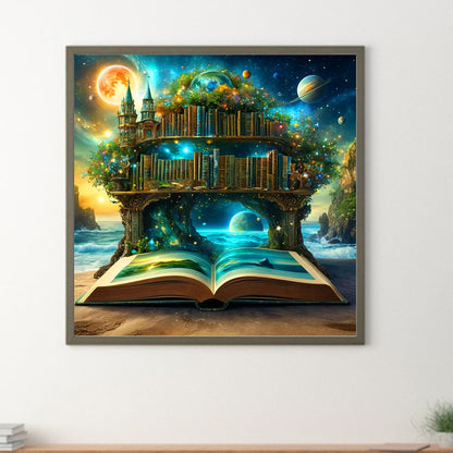 Magic Shelf In The Book - Full Round Drill Diamond Painting 40*40CM