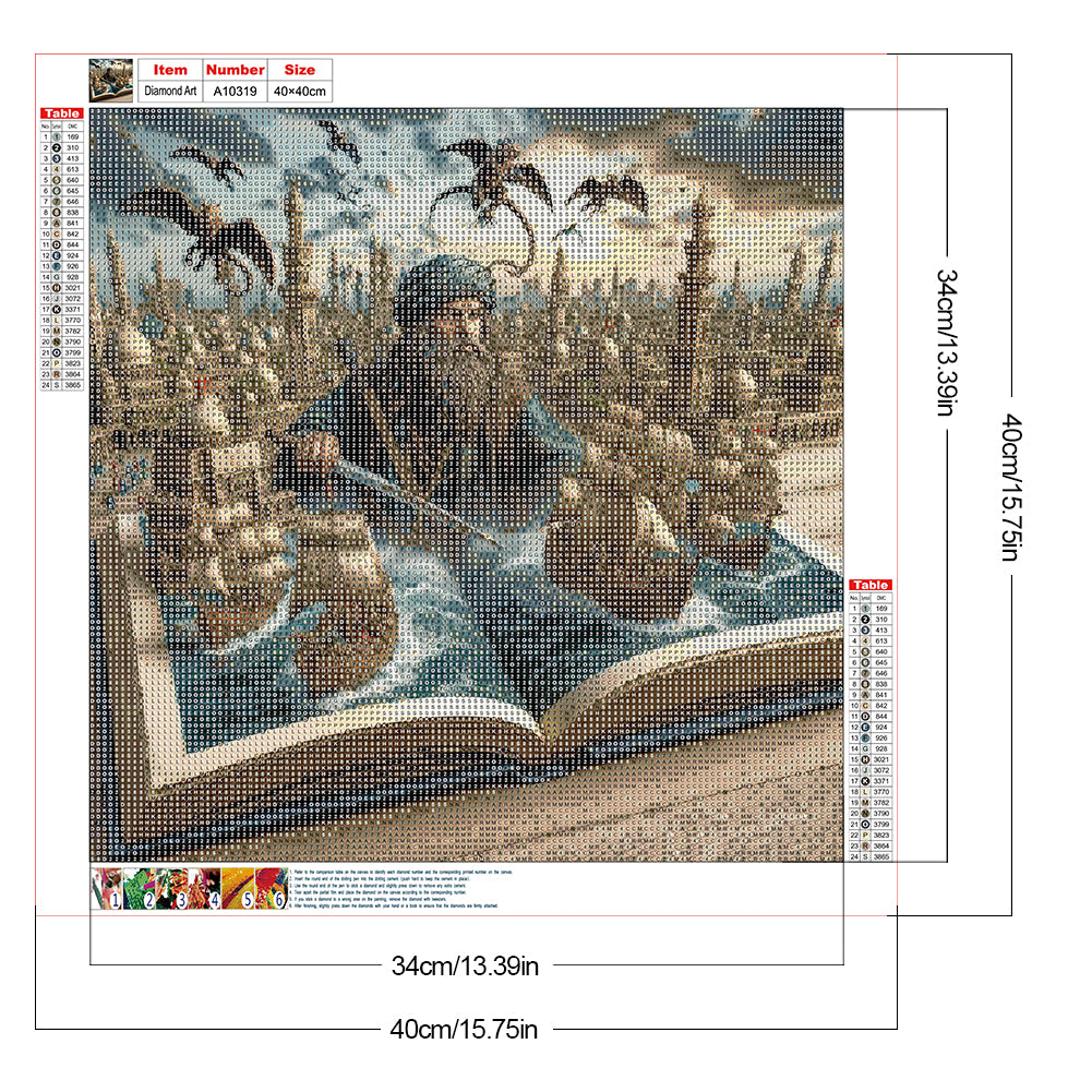 Pirates In The Book - Full Round Drill Diamond Painting 40*40CM