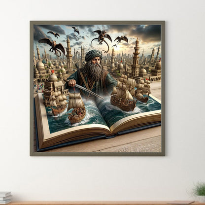 Pirates In The Book - Full Round Drill Diamond Painting 40*40CM