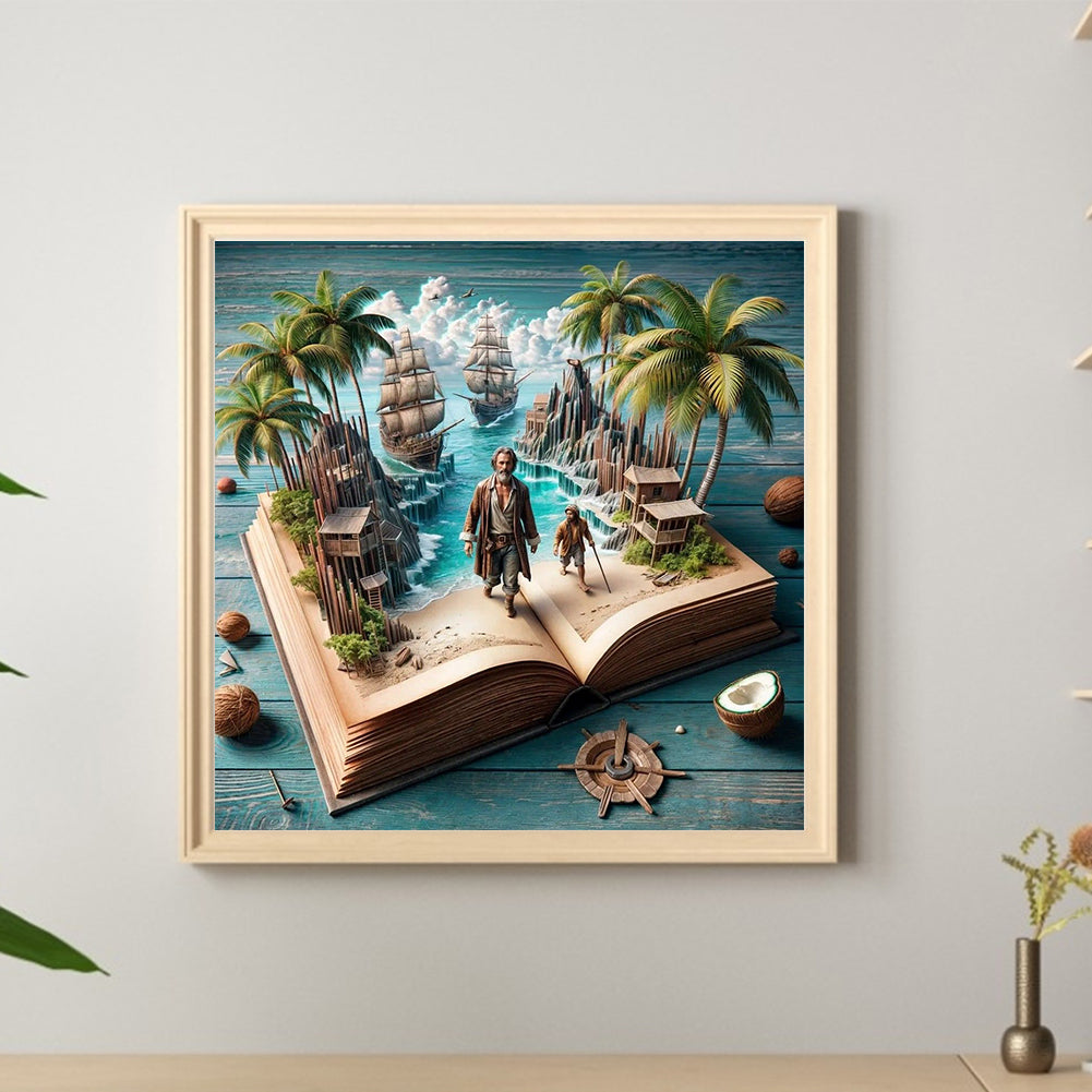 Island In The Book - Full Round Drill Diamond Painting 40*40CM