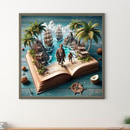 Island In The Book - Full Round Drill Diamond Painting 40*40CM