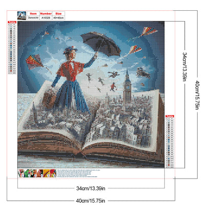 Girl In The Book - Full Round Drill Diamond Painting 40*40CM