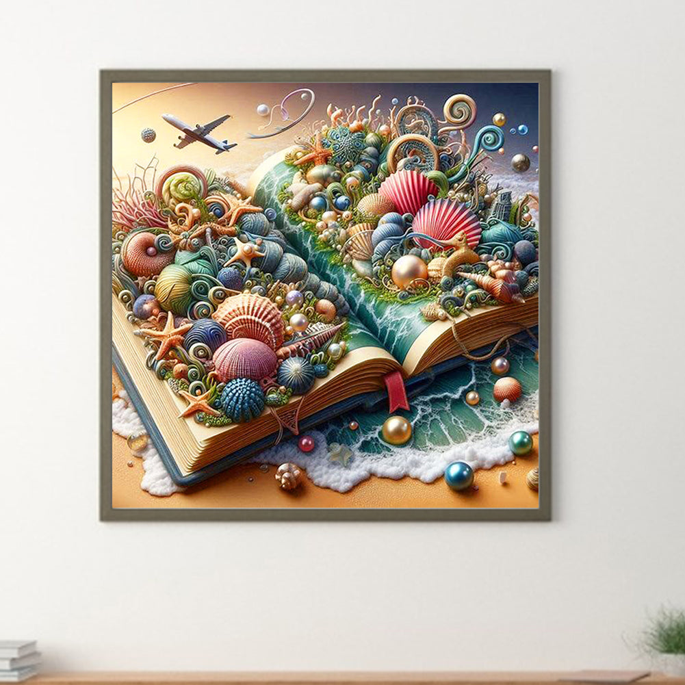 Shell In The Book - Full Round Drill Diamond Painting 40*40CM