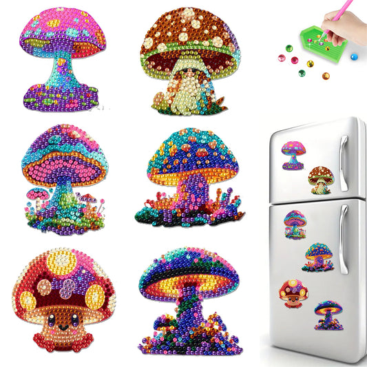 6Pcs Diamond Painting Refrigerator Magnets Diamond Art Kits for Adults Beginners