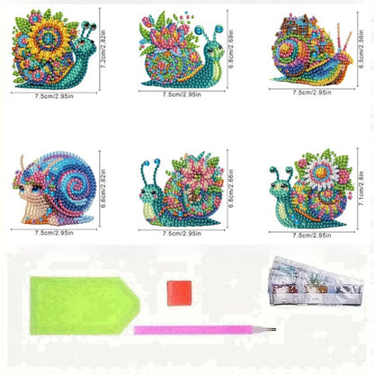 6Pcs Diamond Painting Refrigerator Magnets Diamond Art Kits for Adults Beginners