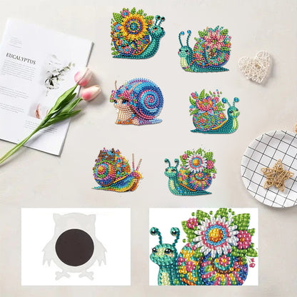 6Pcs Diamond Painting Refrigerator Magnets Diamond Art Kits for Adults Beginners
