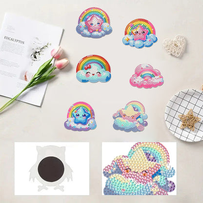 6Pcs Diamond Painting Refrigerator Magnets Diamond Art Kits for Adults Beginners