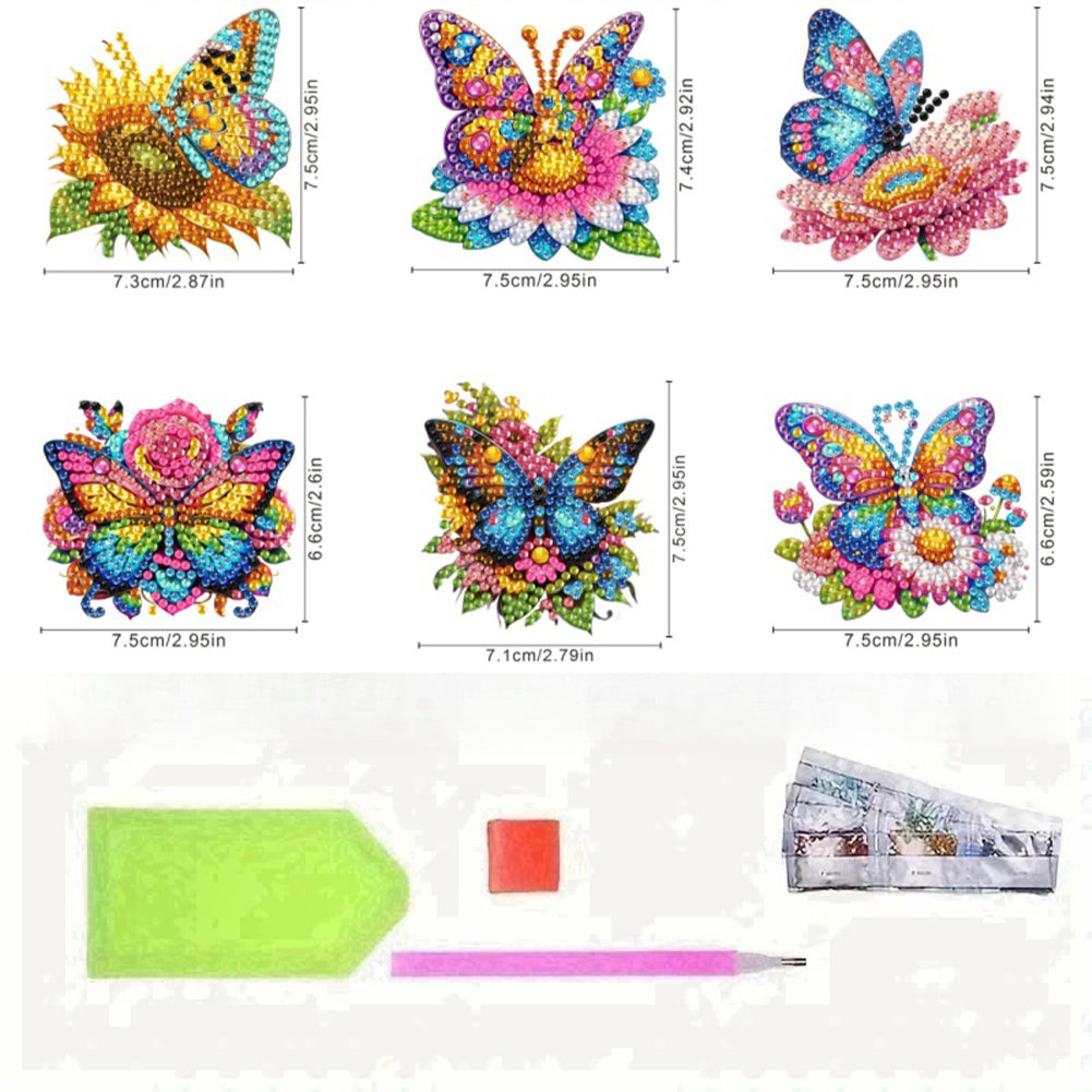 6Pcs Diamond Painting Refrigerator Magnets Diamond Art Kits for Adults Beginners