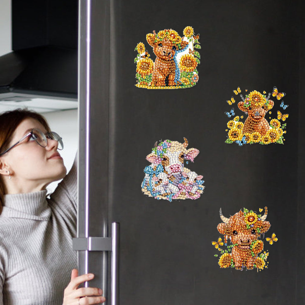 6Pcs Diamond Painting Refrigerator Magnets Diamond Art Kits for Adults Beginners