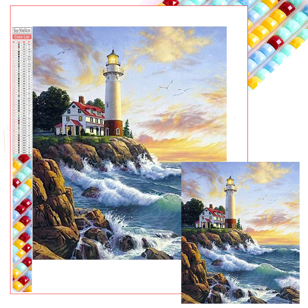 Lighthouse - Full Square Drill Diamond Painting 50*60CM