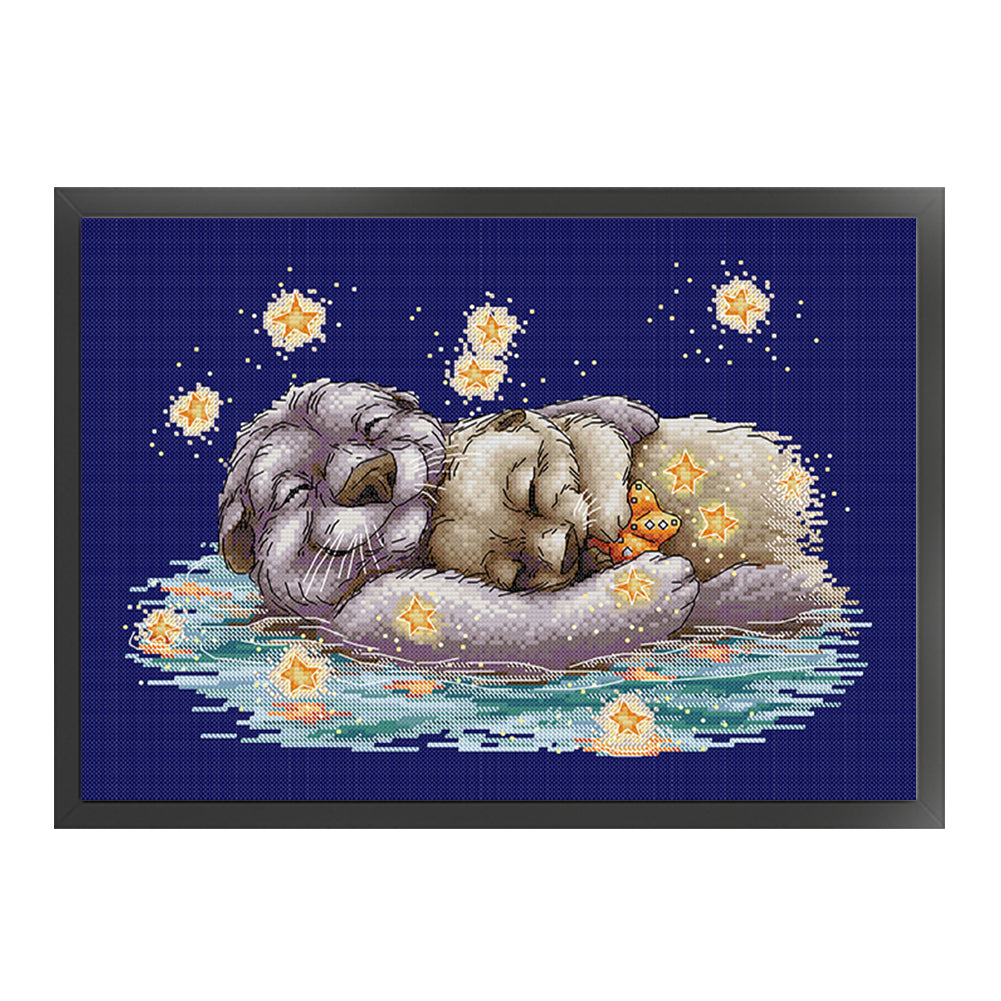 Snuggle Under The Stars - 14CT Stamped Cross Stitch 42*31CM(Joy Sunday)