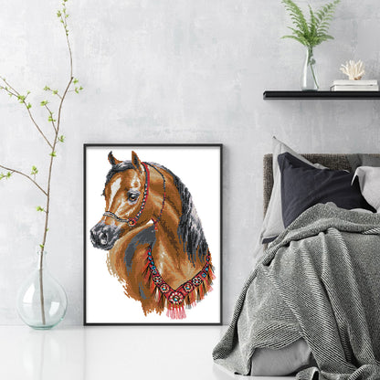 Arabian Horse - 14CT Stamped Cross Stitch 32*43CM(Joy Sunday)
