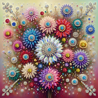 Gem Flower - Special Shaped Drill Diamond Painting 30*30CM