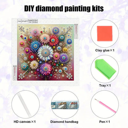 Gem Flower - Special Shaped Drill Diamond Painting 30*30CM
