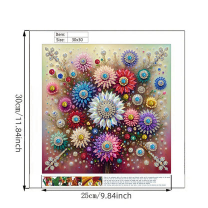 Gem Flower - Special Shaped Drill Diamond Painting 30*30CM