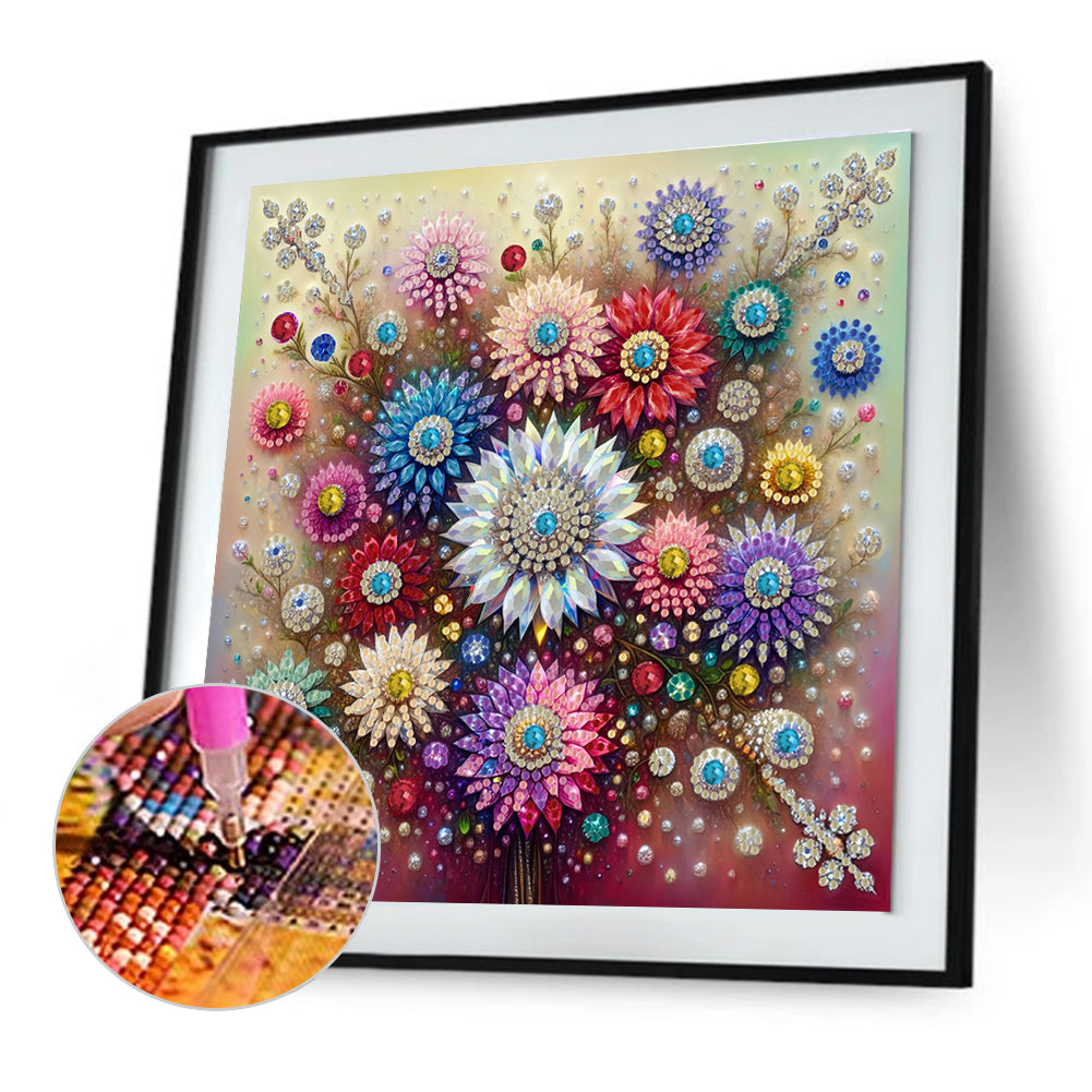 Gem Flower - Special Shaped Drill Diamond Painting 30*30CM