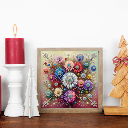 Gem Flower - Special Shaped Drill Diamond Painting 30*30CM