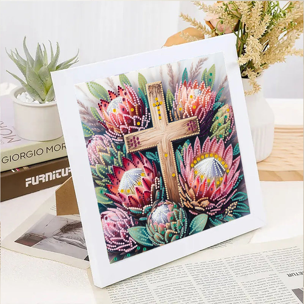Cross Flower - Special Shaped Drill Diamond Painting 30*30CM