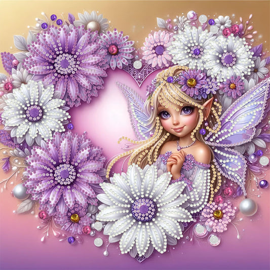 Flower Fairy - Special Shaped Drill Diamond Painting 30*30CM