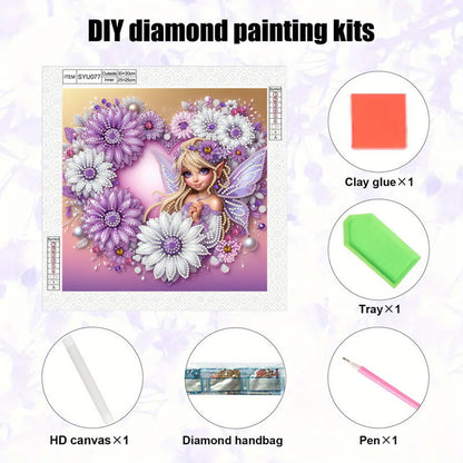 Flower Fairy - Special Shaped Drill Diamond Painting 30*30CM