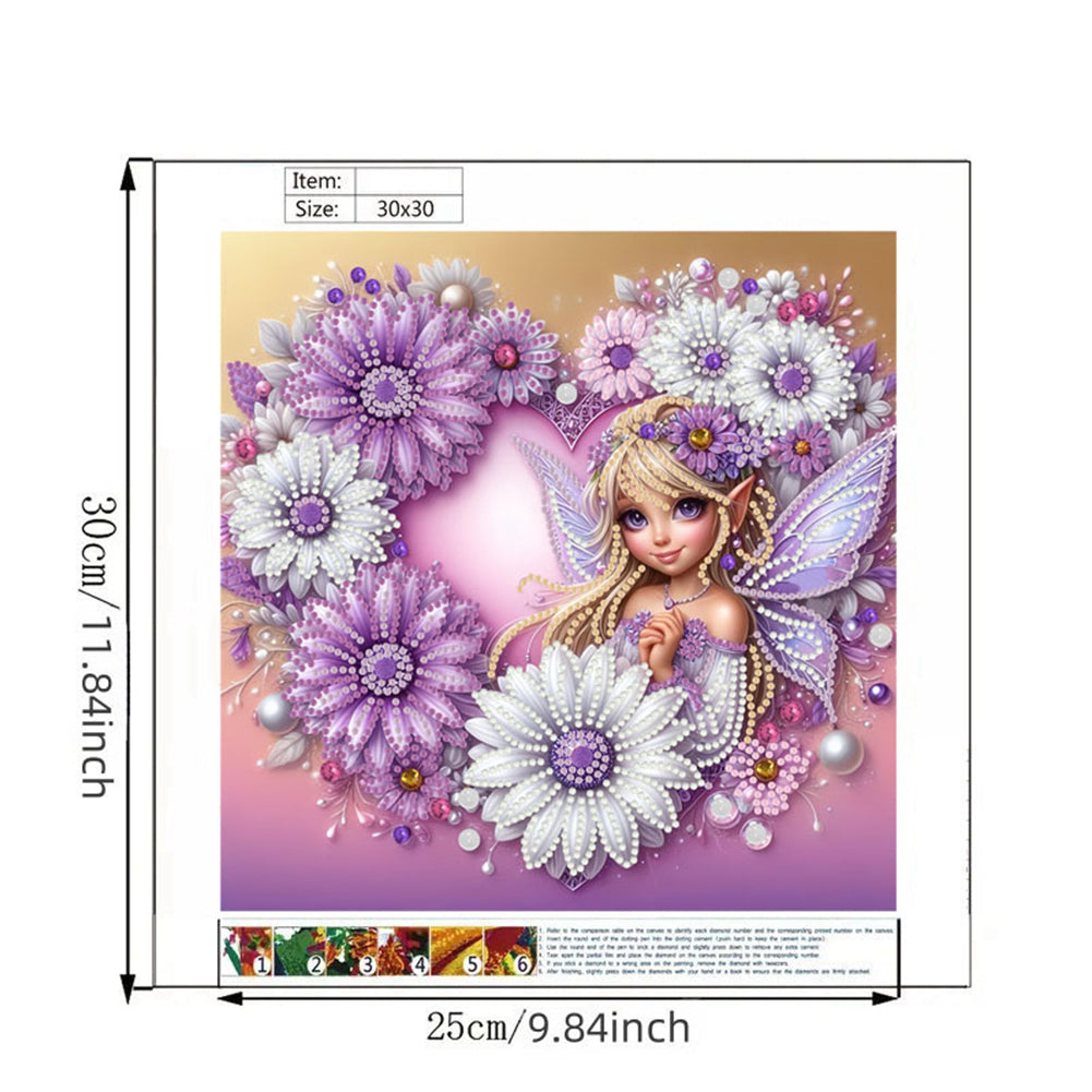 Flower Fairy - Special Shaped Drill Diamond Painting 30*30CM