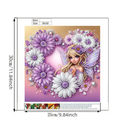 Flower Fairy - Special Shaped Drill Diamond Painting 30*30CM