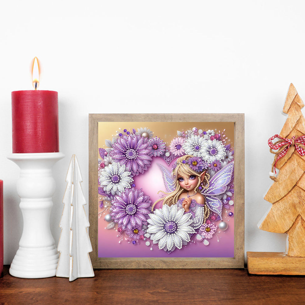 Flower Fairy - Special Shaped Drill Diamond Painting 30*30CM