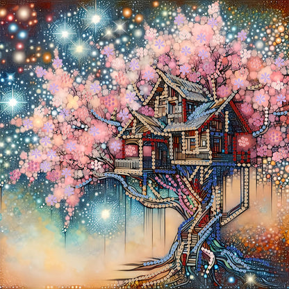 Tree Of Life House - Special Shaped Drill Diamond Painting 30*30CM
