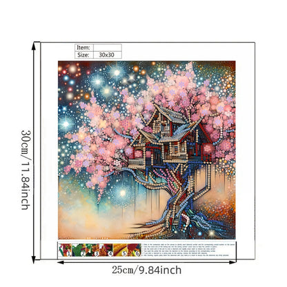 Tree Of Life House - Special Shaped Drill Diamond Painting 30*30CM