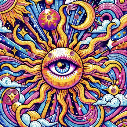 Sun Eyes - Special Shaped Drill Diamond Painting 30*30CM