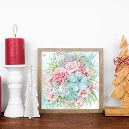Blooming Flowers - Special Shaped Drill Diamond Painting 30*30CM