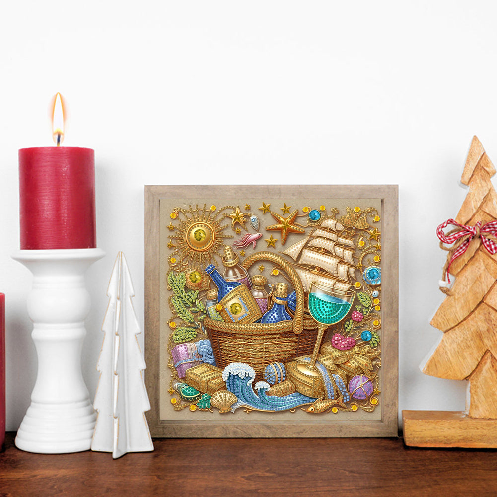 Sailboat Gemstone - Special Shaped Drill Diamond Painting 30*30CM