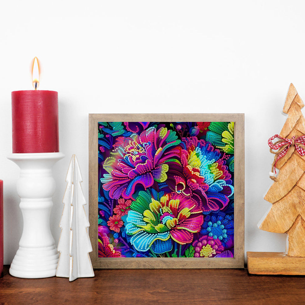 Rainbow Flower - Special Shaped Drill Diamond Painting 30*30CM