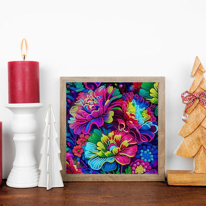Rainbow Flower - Special Shaped Drill Diamond Painting 30*30CM