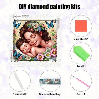 Mother And Child - Special Shaped Drill Diamond Painting 30*30CM