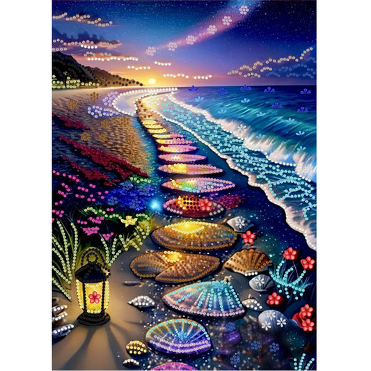 Beach Shell Stone - Special Shaped Drill Diamond Painting 30*40CM