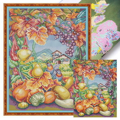 Autumn Harvest - 14CT Stamped Cross Stitch 34*46CM(Joy Sunday)