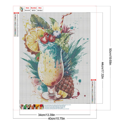 Pineapple Drink - Full Round Drill Diamond Painting 40*50CM