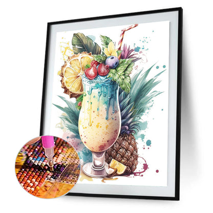 Pineapple Drink - Full Round Drill Diamond Painting 40*50CM