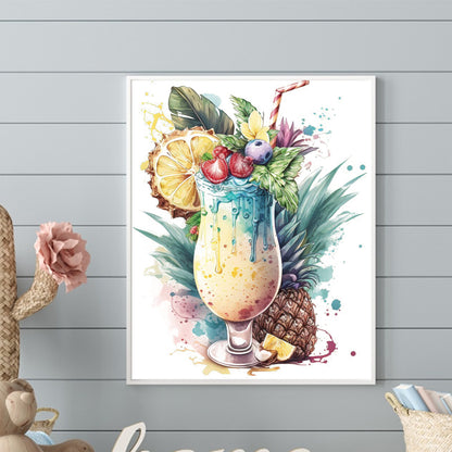 Pineapple Drink - Full Round Drill Diamond Painting 40*50CM