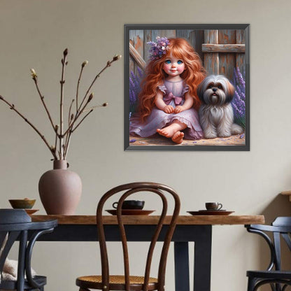 Cute Little Girl - Full Round Drill Diamond Painting 40*40CM