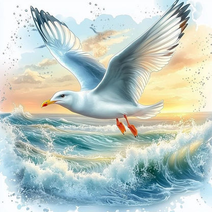 Seagull On The Beach - Full Round Drill Diamond Painting 30*30CM