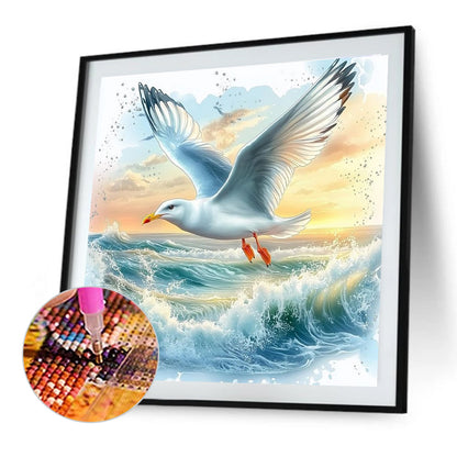 Seagull On The Beach - Full Round Drill Diamond Painting 30*30CM