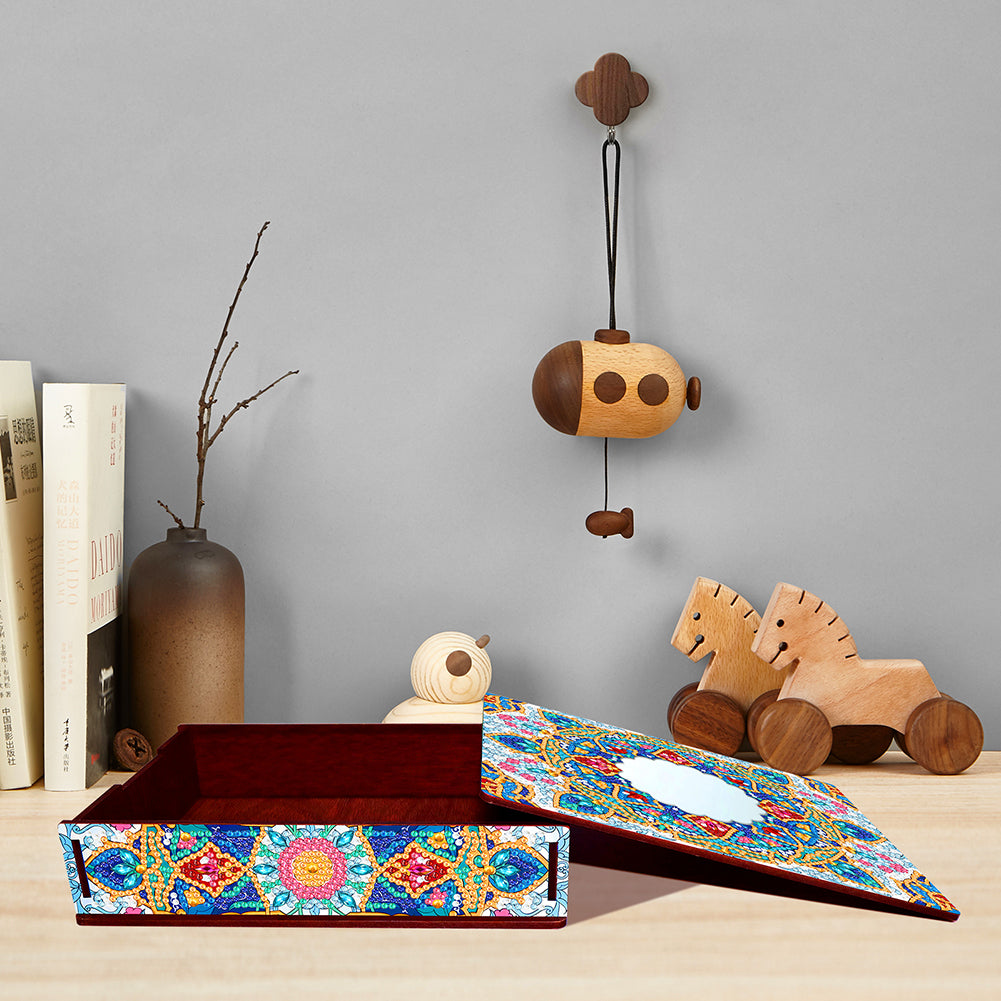 Diamond Painting Storage Box DIY 5D Diamond Painting Jewelry Box for Women Girls