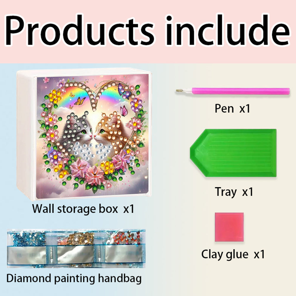 Wall Mounted Love Diamond Painting Storage Box Storage Case for Adults Beginners