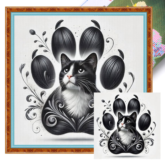Cat Paw Silhouette - 11CT Stamped Cross Stitch 40*40CM
